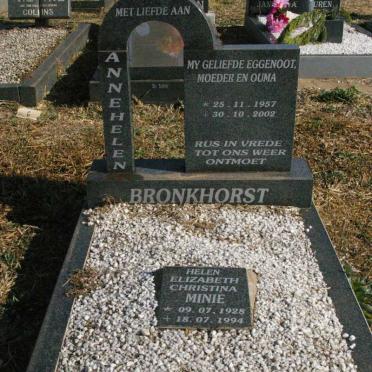 BRONKHORST Anne Helen 1957-2002 :: MINIE Helen Elizabeth Christina 1928-1994