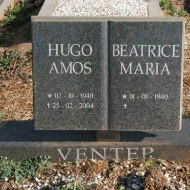 VENTER Hugo Amos 1940-2004 &amp; Beatrice Maria 1940-