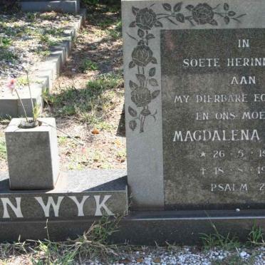WYK Petrus J., van 1904-1992 &amp; Magdalena G.E.C. 1905-1982 