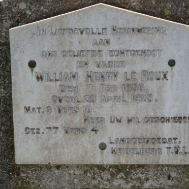 ROUX William Henry, le 1858-1923