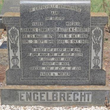 ENGELBRECHT Johannes Cornelius 1876-1946 &amp; H. Aletta M.C. HEUNES 1886-1968