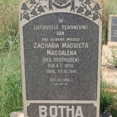 BOTHA Zacharia Magrieta Magdalena nee OOSTHUIZEN 1879-1951