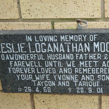 MOODLEY Leslie Loganathan 1968-2001