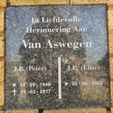 ASWEGEN J.P., van 1948-2017 &amp; J.E. 1953-