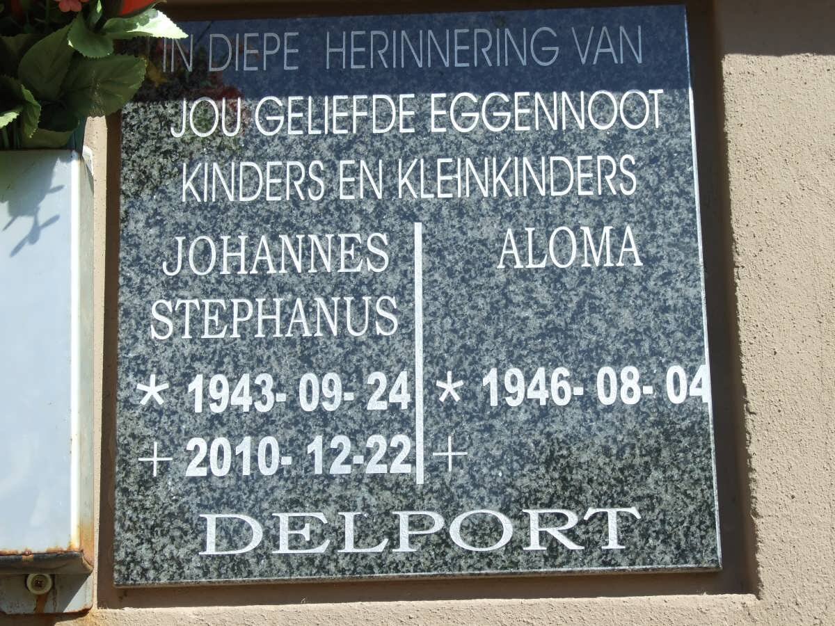 DELPORT Johannes Stephanus 1943-2010 &amp; Aloma 1946-