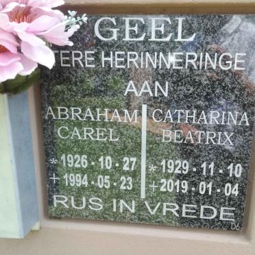 GEEL Abraham Carel 1926-1994 &amp; Catharina Beatrix 1929-2019