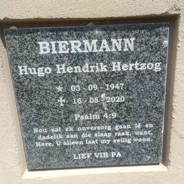 BIERMANN Hugo Hendrik Hertzog 1947-2020
