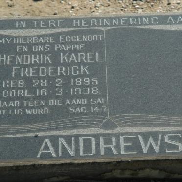 ANDREWS Hendrik Karel Frederick 1895-1938