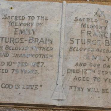 BRAIN Francis, STURGE -1943 &amp; Emily -1957
