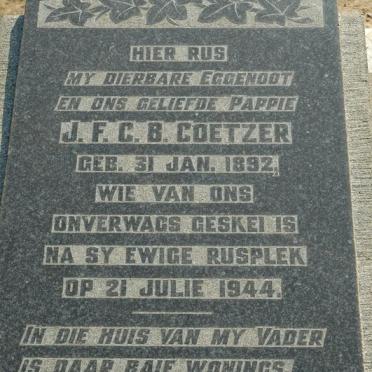 COETZER J.F.C.B. 1892-1944