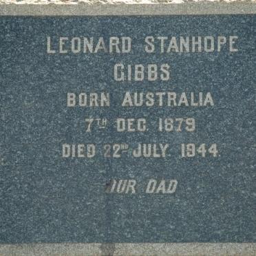 GIBBS Leonard Stanhope 1879-1944