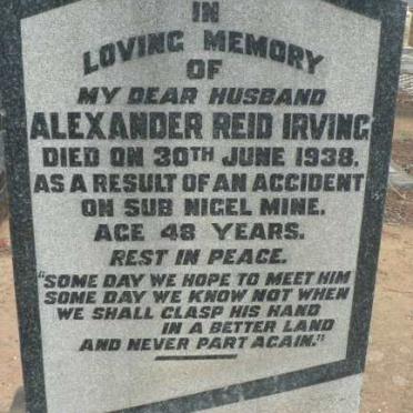 IRVING Alexander Reid -1938