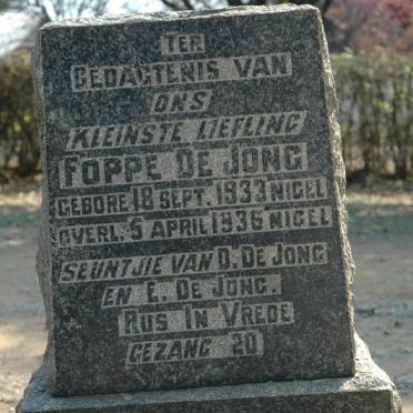 JONG Foppe, de 1933-1936