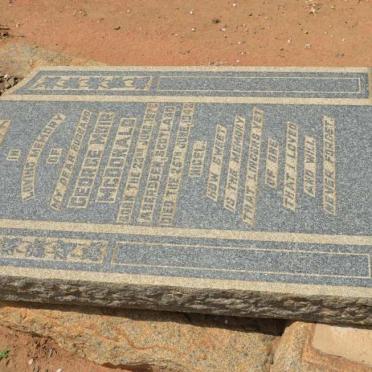 McDONALD George Muir 1878-1943