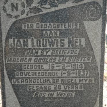 NEL Jan Louwis 1914-1937