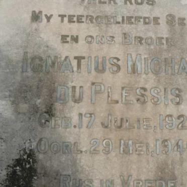 PLESSIS Ignatius Michael, du 1921-1946