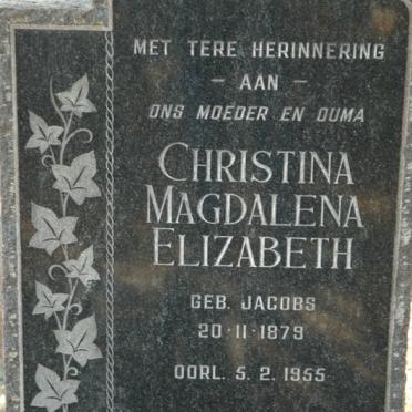 RANDT Christina Magdalena Elizabeth, du nee JACOBS 1879-1955
