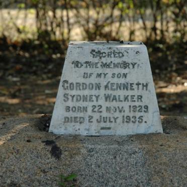 WALKER Gordon Kenneth Sydney 1929-1935