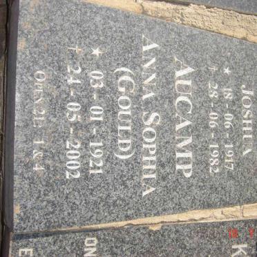 AUCAMP Pieter Joshua 1917-1982 &amp; Anna Sophia GOULD 1921-2002