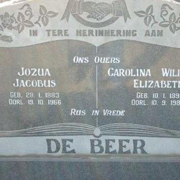 BEER Jozua Jacobus, de 1883-1966 &amp; Carolina Wilhelmina Elizabeth 1893-1980