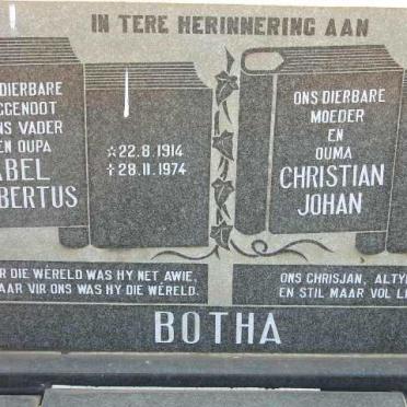 BOTHA Abel Albertus 1914-1974 &amp; Christian Johan 1921-1997