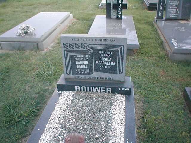 BOUWER Barend Daniel 19??-1995 &amp; Orsila Magdalena 192?