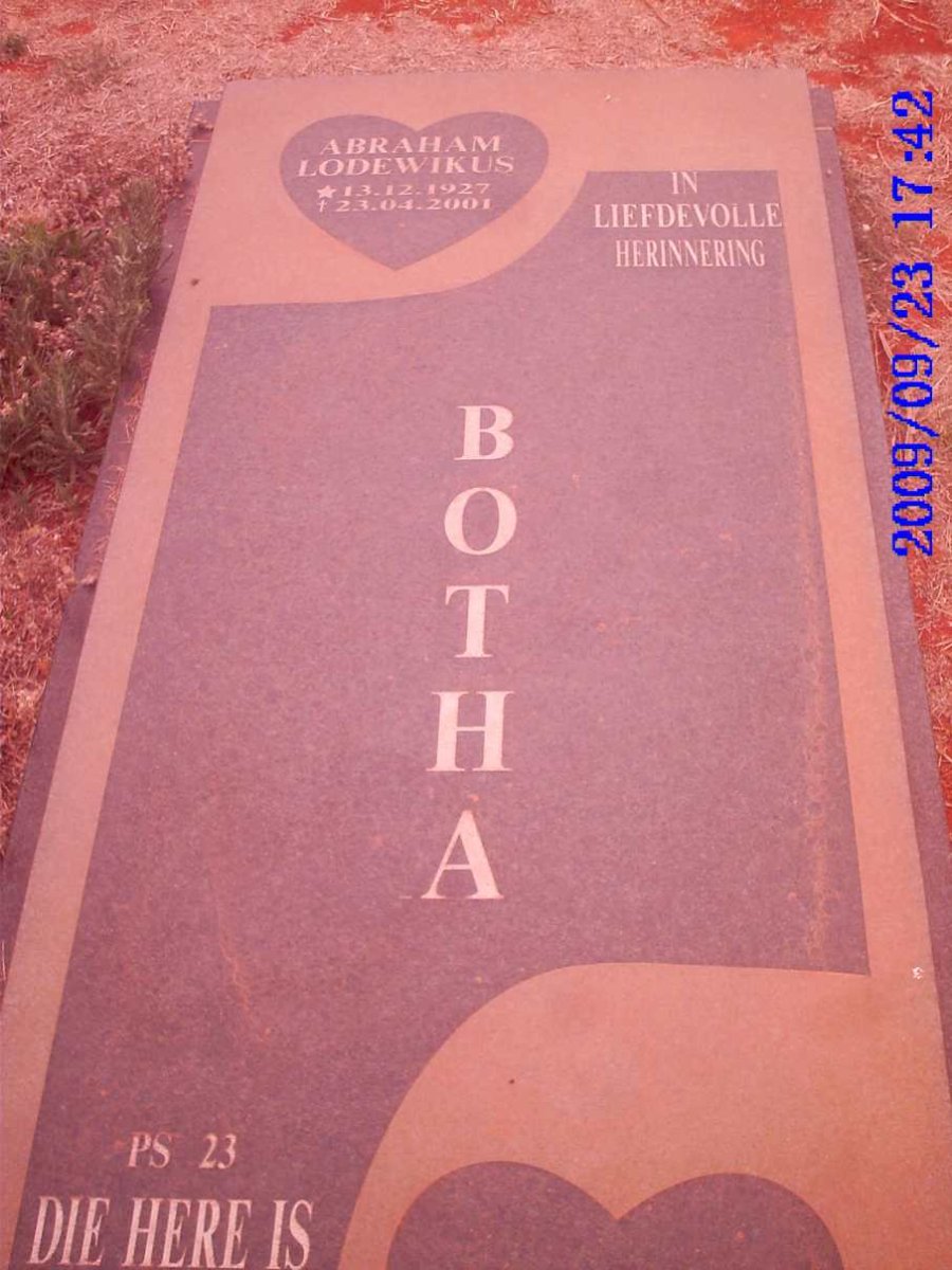 BOTHA Abraham Lodewikus 1927-2001