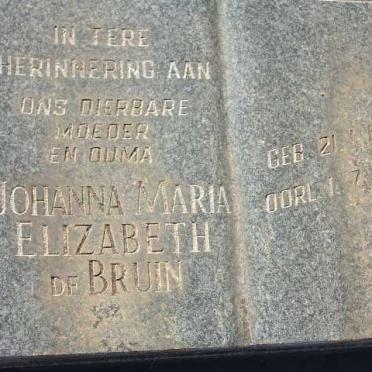 BRUIN Johanna Maria Elizabeth, de 1923-1978