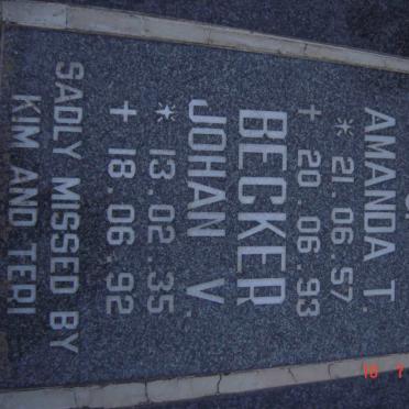 BECKER Johan V. 1935-1992 &amp; Amanda T. 1957-1993