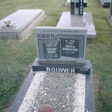 BOUWER Barend Daniel 19??-1995 &amp; Orsila Magdalena 192?