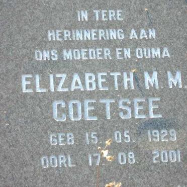 COETSEE Elizabeth M.M. 1929-2001