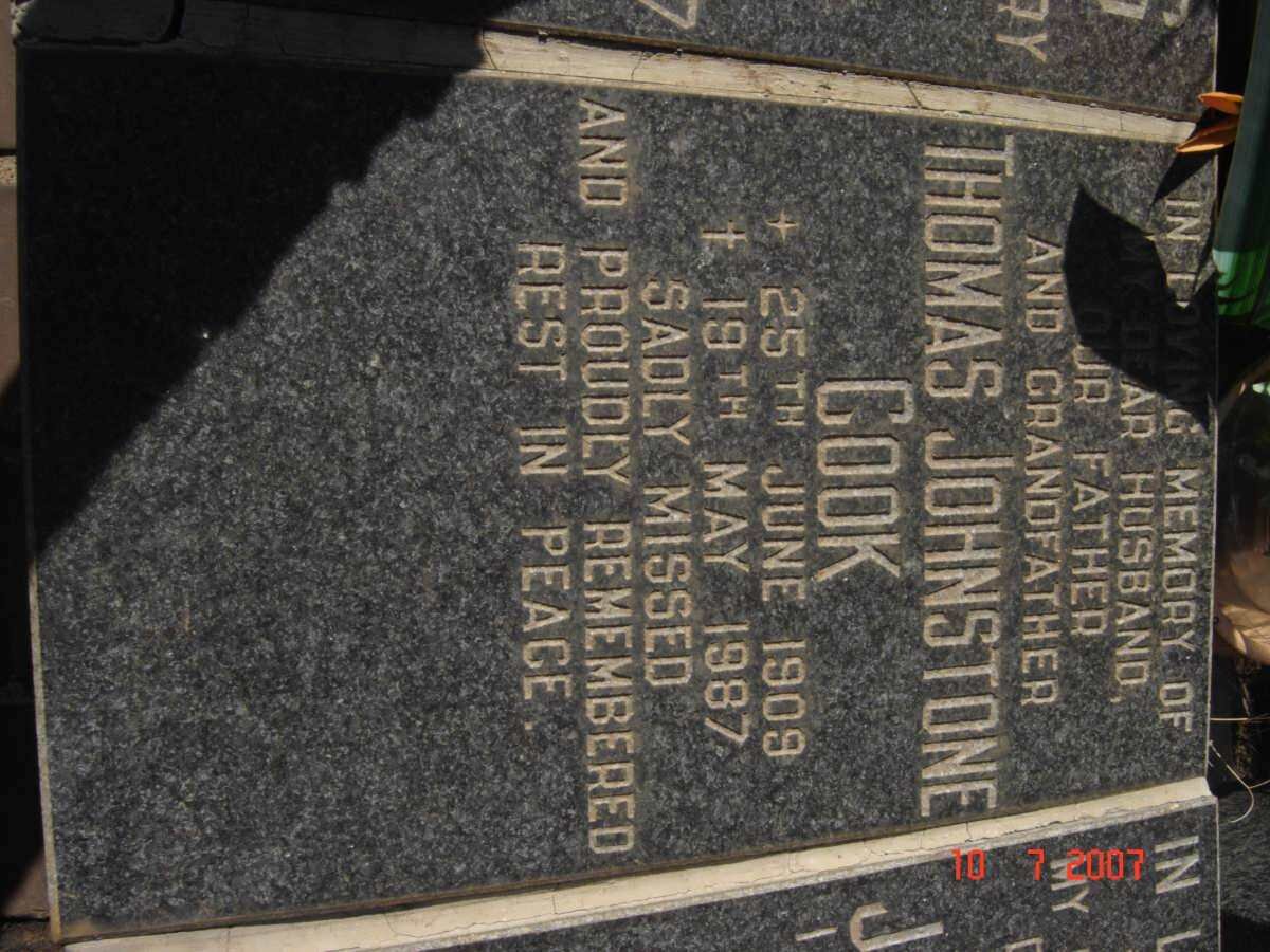 COOK Thomas Johnstone 1909-1987