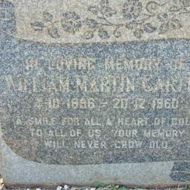 CARTER William Martin 18?6-1960