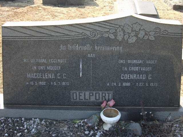 DELPORT Coenraad G. 1888-1975 &amp; Magdalena G.G. 1902-1970