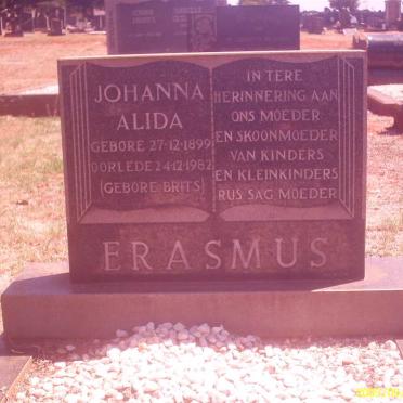 ERASMUS Johanna Alida nee BRITS 1899-1982