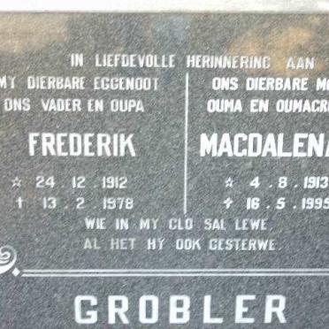 GROBLER Frederik 1912-1978 &amp; Magdalena P. 1913-1995