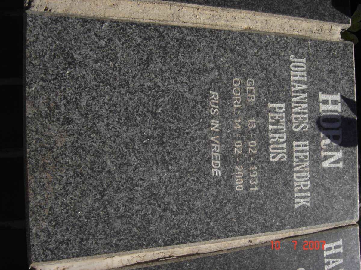 HORN Johannes Hendrik Petrus 1931-2000