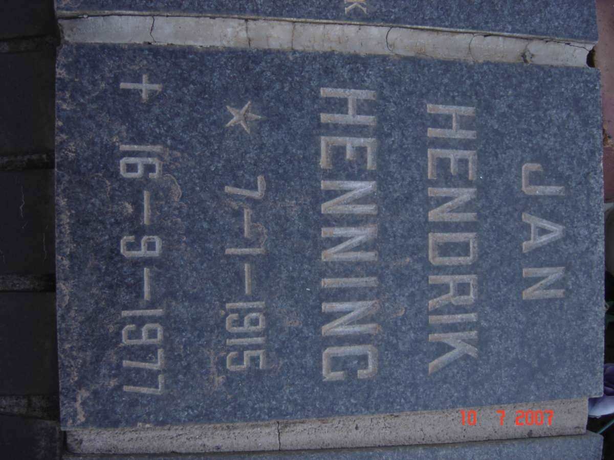 HENNING Jan Hendrik 1915-1977