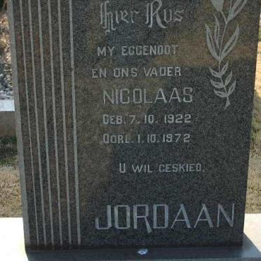 JORDAAN Nicolaas 1922-1972