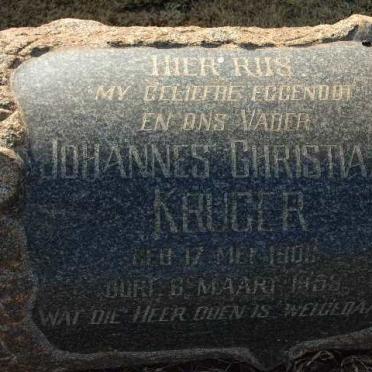 KRUGER Johannes Christiaan 190?-1958