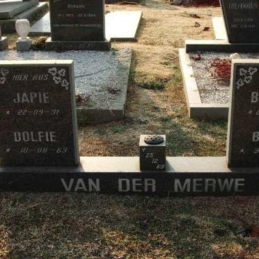 MERWE Japie, van der 1931-1969 :: VAN DER MERWE Dolfie 1963-1969 :: V.D. MERWE Barrie 1927-1969 :: VAN DER MERWE Babie 1959-1969