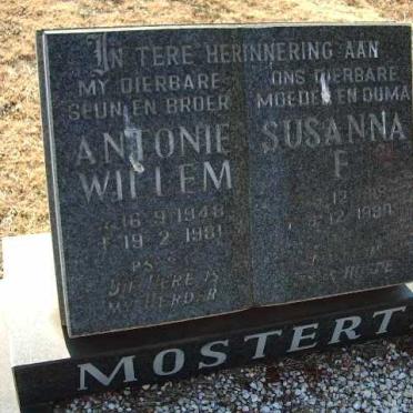 MOSTERT Antonie Willem 1948-1981 &amp; Susanna P. -1990