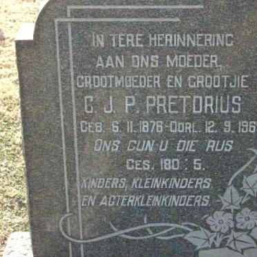 PRETORIUS G.J.P. 1876-1965