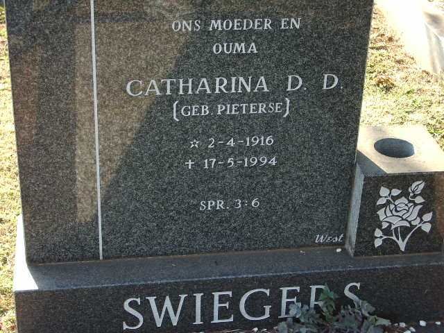SWIEGERS Catharina D.D. nee PIETERSE 1916-1994