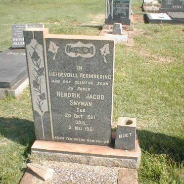 SNYMAN Hendrik Jacob 1921-1951