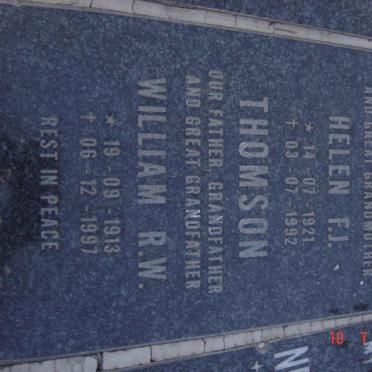 THOMSON William R.W. 1913-1997 &amp; Helen F.J. 1921-1992