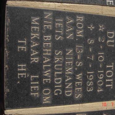 TOIT Joseph A.J., du 1904-1983