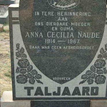 TALJAARD Anna Cecilia Naude 1914-1967