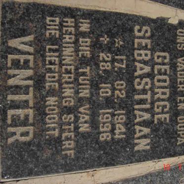 VENTER George Sebastiaan 1941-1996