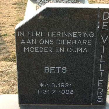 VILLIERS Bets, de 1921-1998